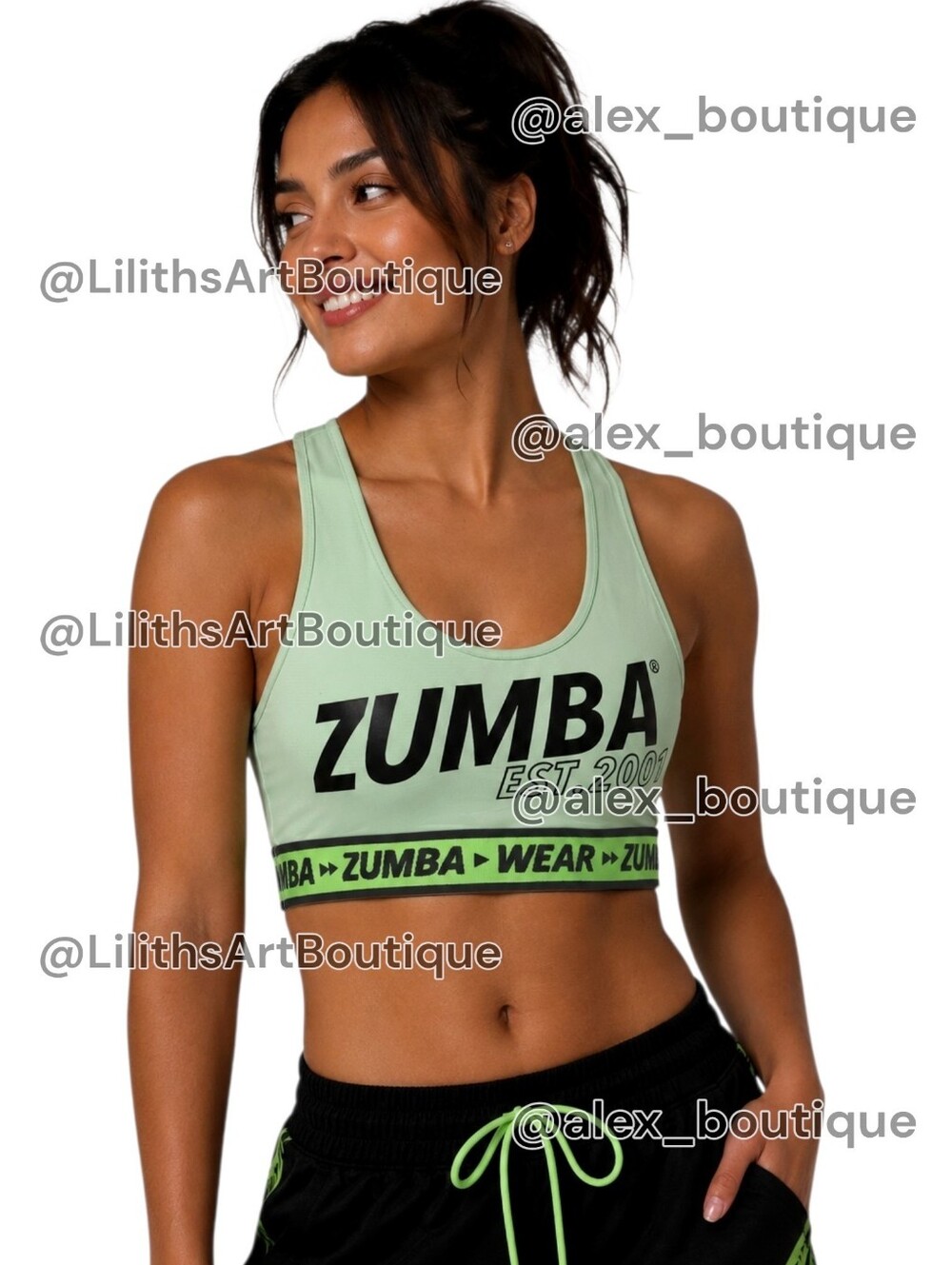 Zumba Happy Scoop Sports Bra Get In Lime Size M (G031)